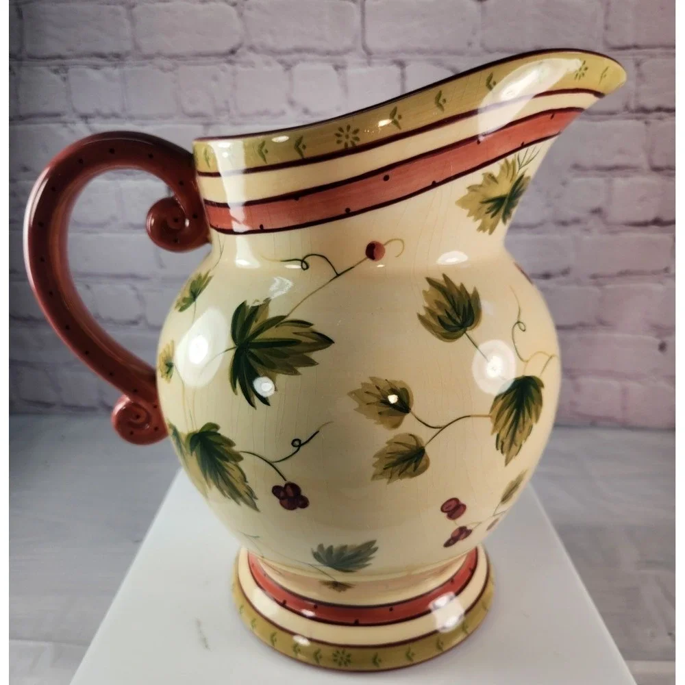 Waverly Garden Room Ceramic Floral Manor Beautiful Pitcher 96 oz Decor